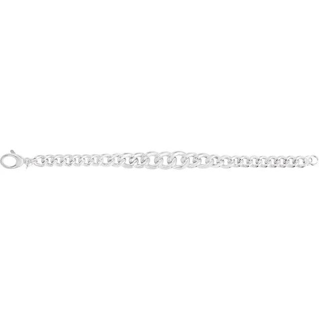 Sterling Silver Graduated Curb Bracelet