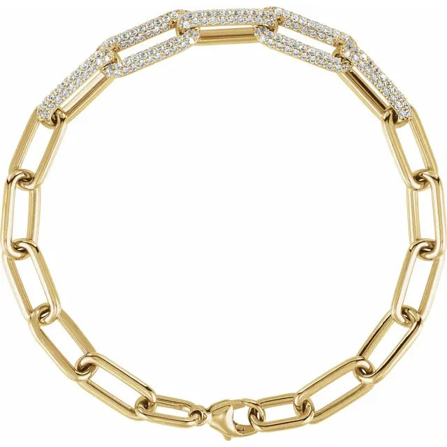 Lab Diamond Pave Paperclip Bracelet