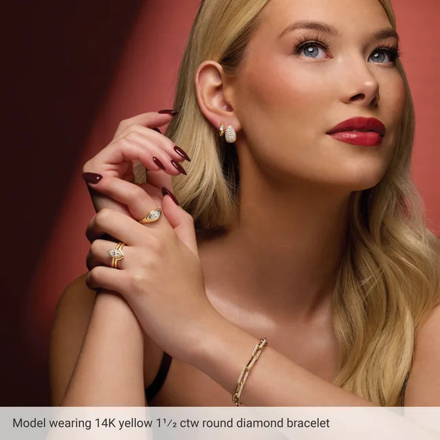 Lab Diamond Pave Paperclip Bracelet