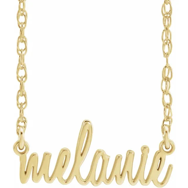 Lowercase Script Nameplate necklace (EMAIL TO ORDER)
