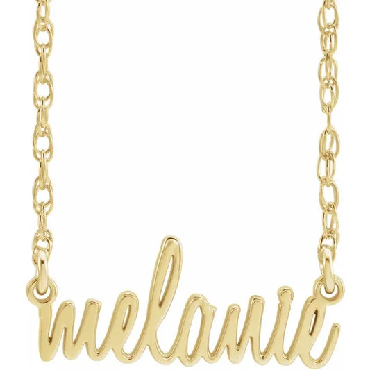 Lowercase Script Nameplate necklace (EMAIL TO ORDER)