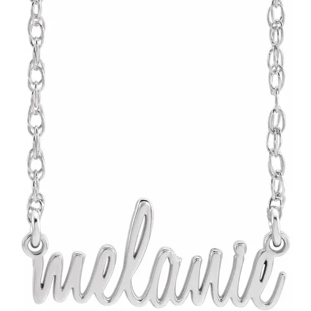 Lowercase Script Nameplate necklace (EMAIL TO ORDER)