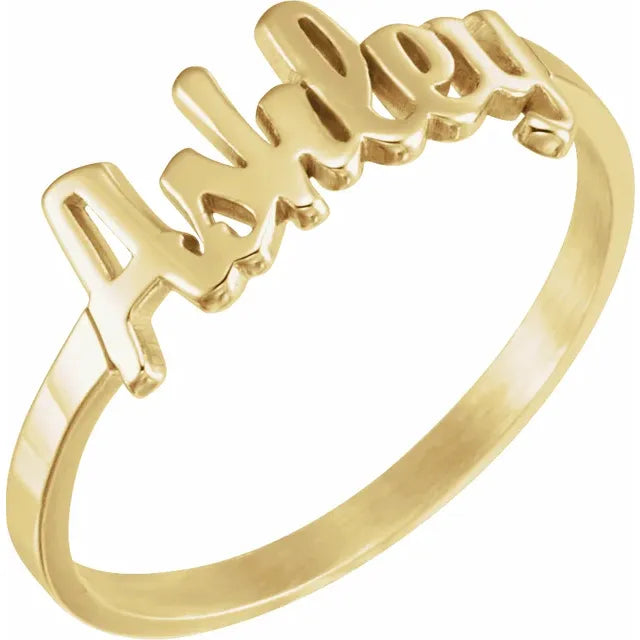 Script Nameplate Ring (EMAIL TO ORDER)