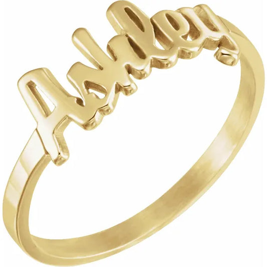 Script Nameplate Ring (EMAIL TO ORDER)