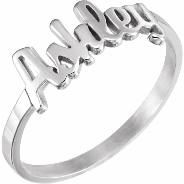 Script Nameplate Ring (EMAIL TO ORDER)