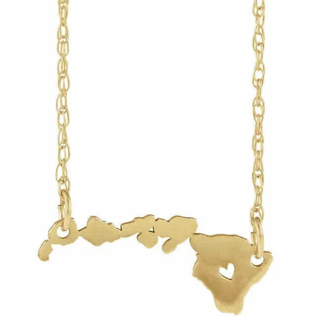 State with Heart Pierced City Necklace (EMAIL TO ORDER)