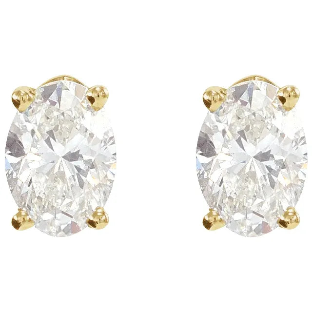Natural Oval Diamond Stud Earrings