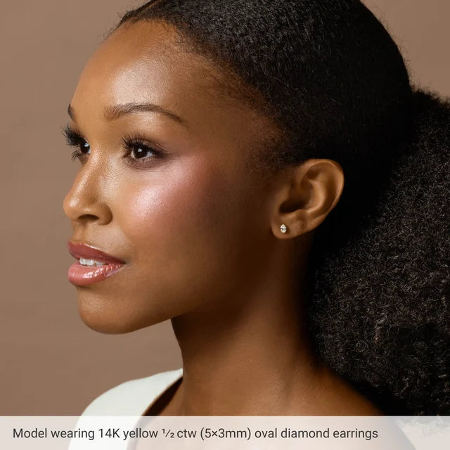 Natural Oval Diamond Stud Earrings