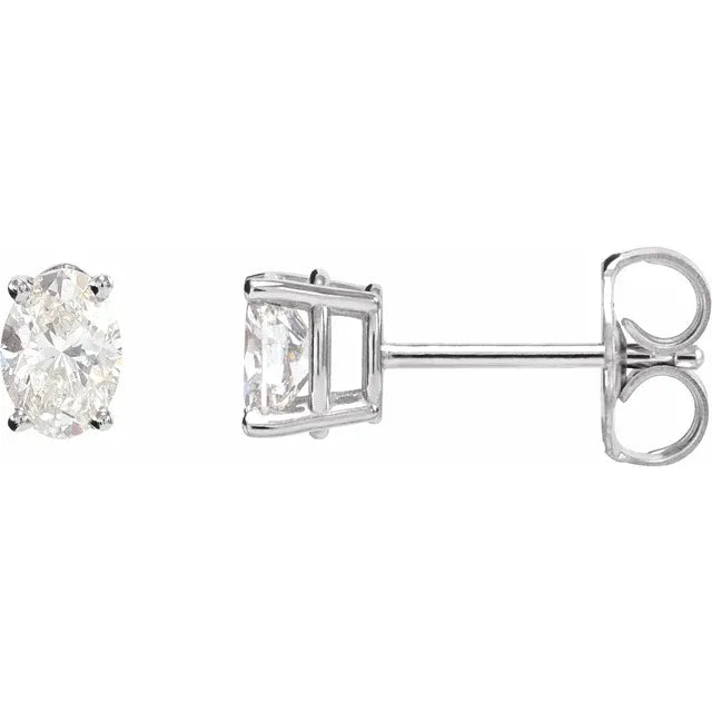 Natural Oval Diamond Stud Earrings