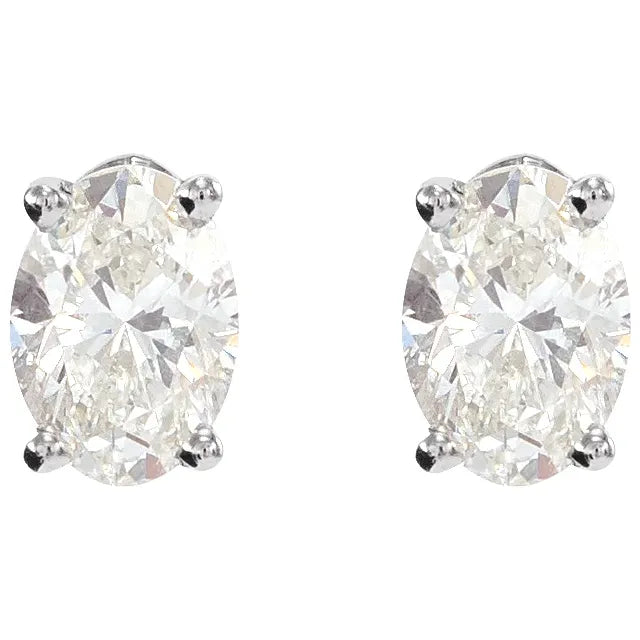 Natural Oval Diamond Stud Earrings