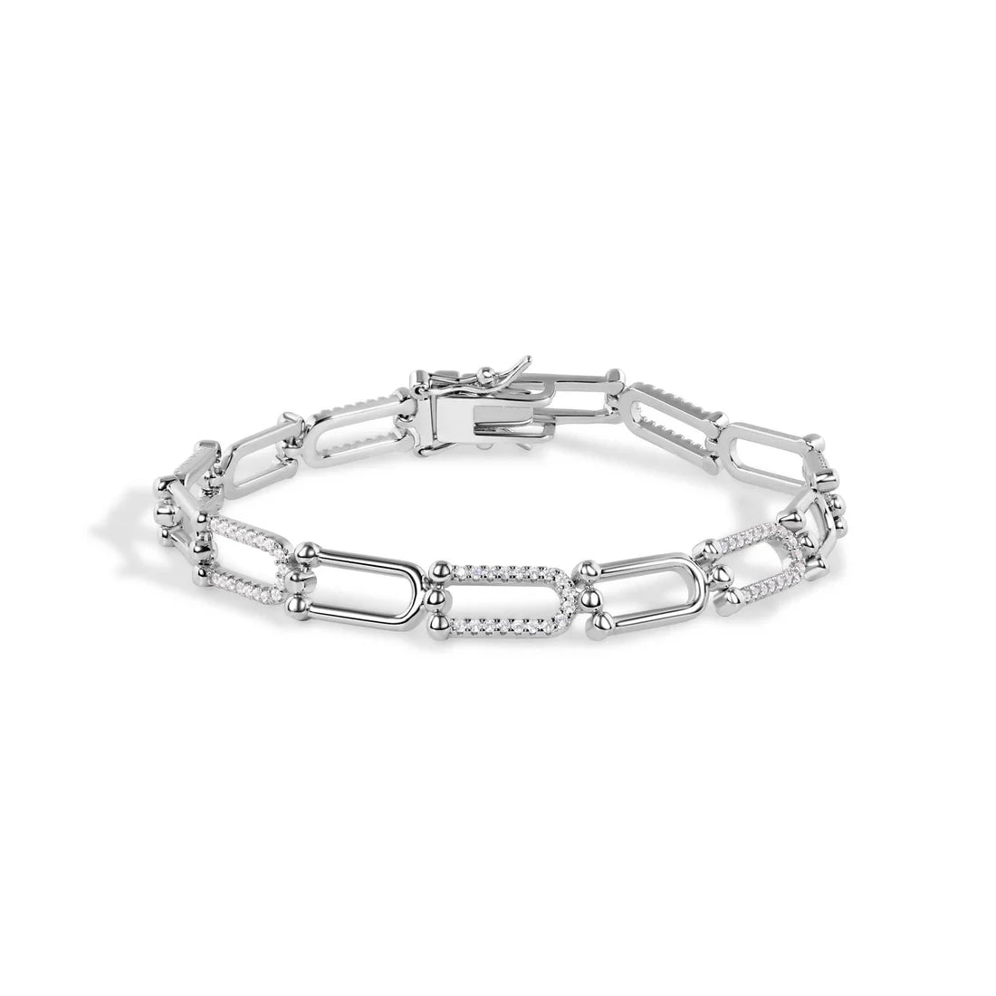 Sterling Silver U link Bracelet