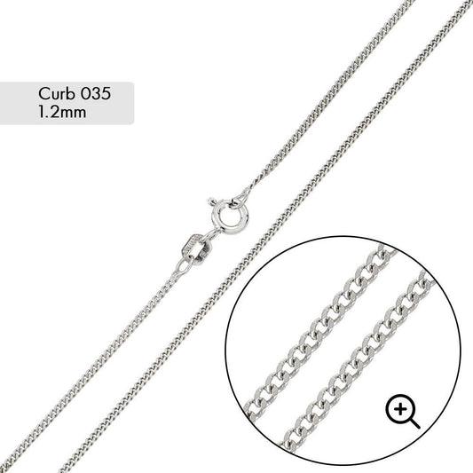 Sterling Silver 1.2mm Curb Chain