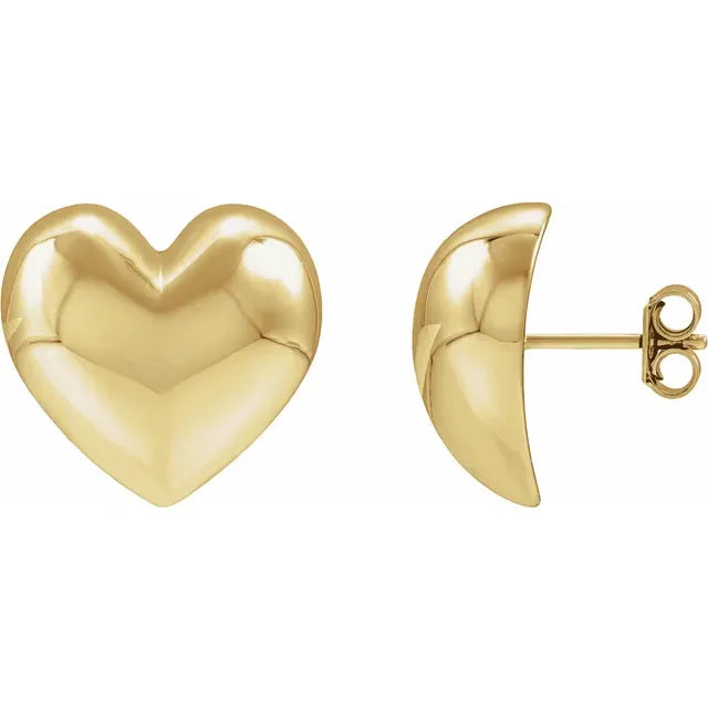 Hollow Puffed Heart Earrings