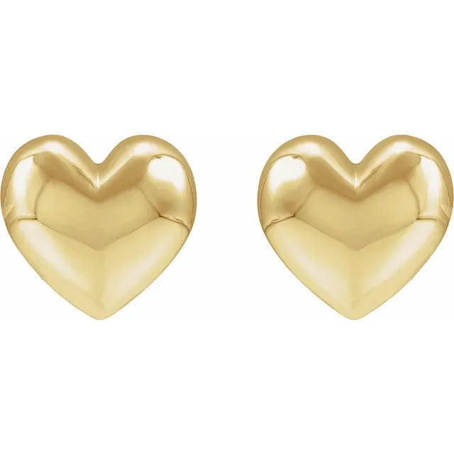 Hollow Puffed Heart Earrings