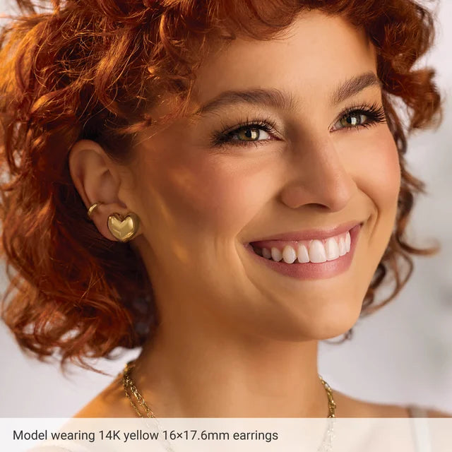 Hollow Puffed Heart Earrings