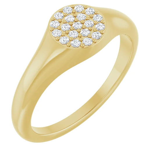 Diamond Pave Signet Ring
