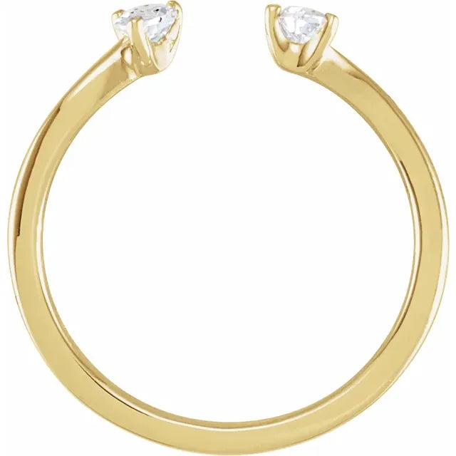 Pear Shaped 2 Stone Open Diamond Ring