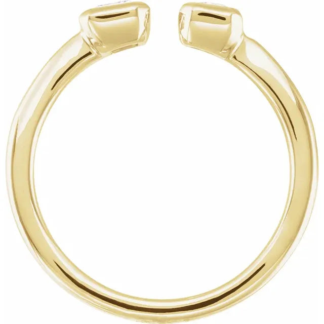 Emerald Cut 2 Stone Open Ring