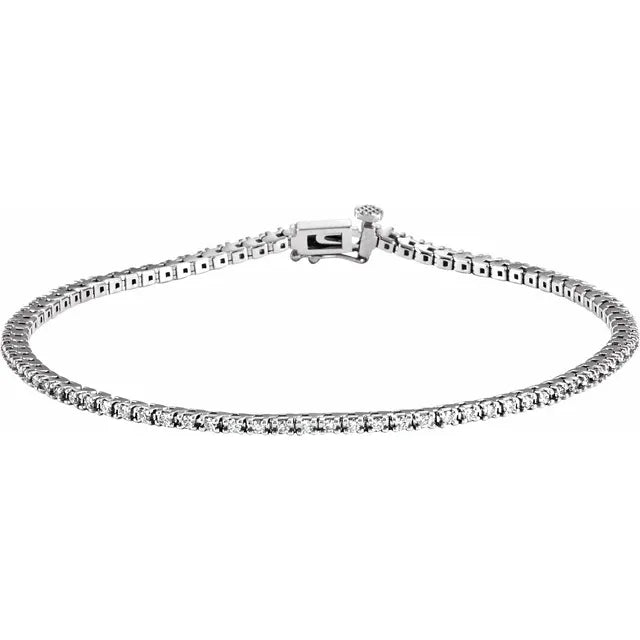 1.3mm -0.87cts Natural Diamond Tennis Bracelet