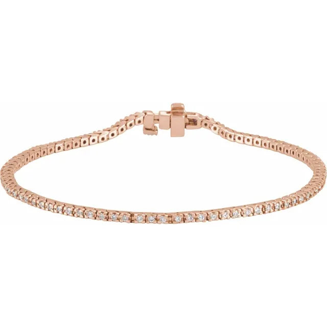 1.3mm -0.87cts Natural Diamond Tennis Bracelet