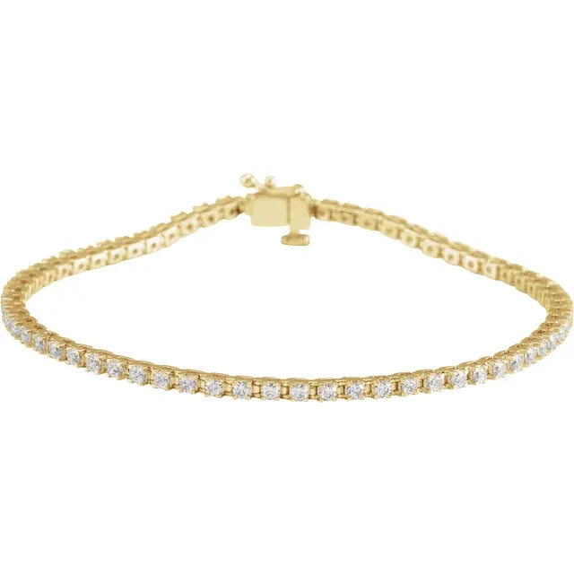 1.9mm - 2cts Natural Diamond Tennis Bracelet