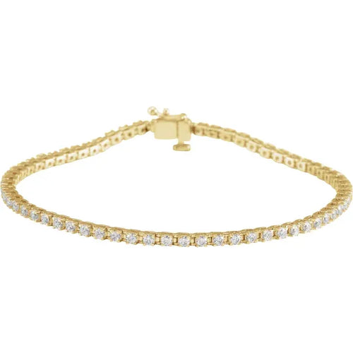 1.9mm - 2cts Natural Diamond Tennis Bracelet