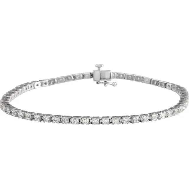2.3mm - 3cts Natural Diamond Tennis Bracelet
