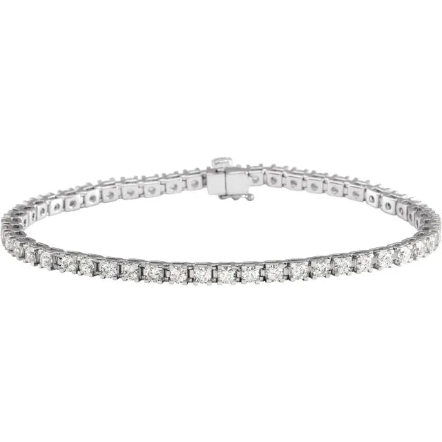 2.8mm- 4ct Natural Diamond Tennis Bracelet