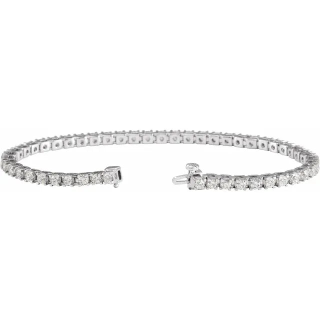 2.8mm- 4ct Natural Diamond Tennis Bracelet
