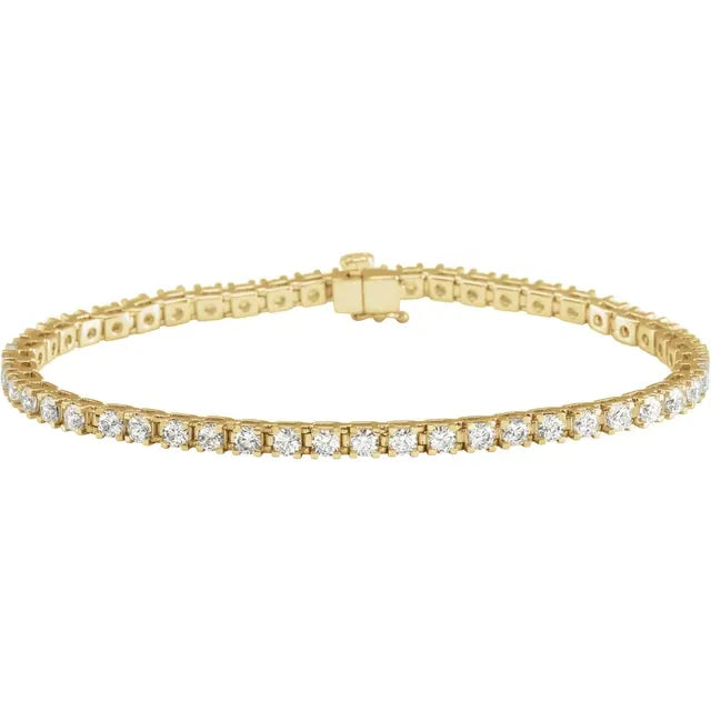 2.8mm- 4ct Natural Diamond Tennis Bracelet