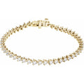 3mm - 4.75ct 3 Prong Lab Diamond Tennis Bracelet