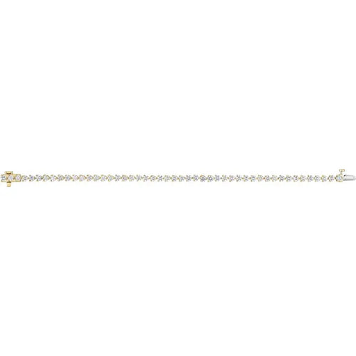 3mm - 4.75ct 3 Prong Natural Diamond Tennis Bracelet