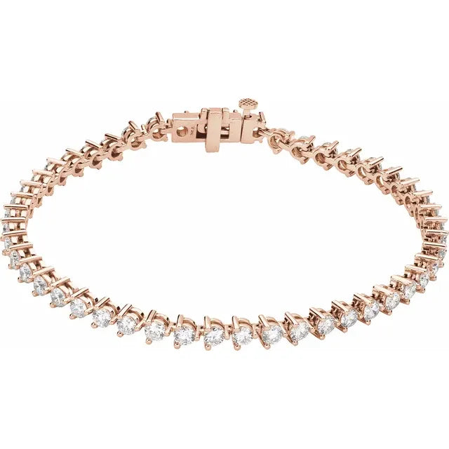 3mm - 4.75ct 3 Prong Lab Diamond Tennis Bracelet