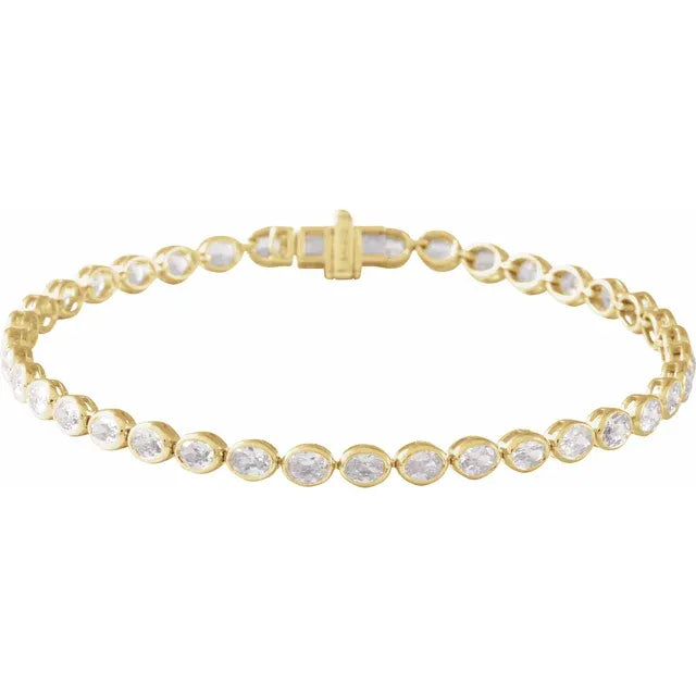 2.6mm - 4.90ct Oval Lab Diamond Tennis Bracelet