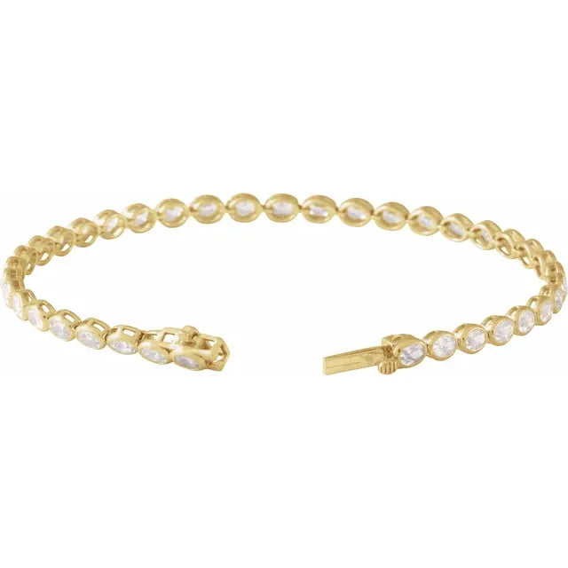 2.6mm - 4.90ct Oval Lab Diamond Tennis Bracelet