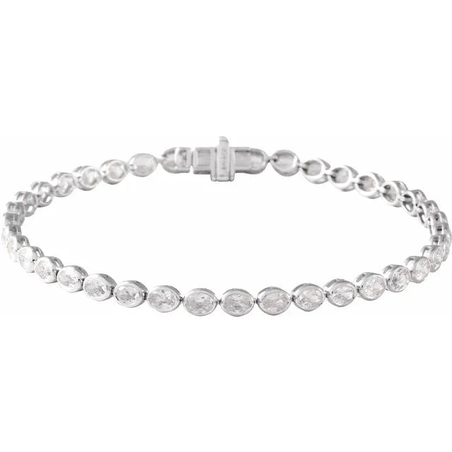 2.6mm - 4.90ct Oval Lab Diamond Tennis Bracelet