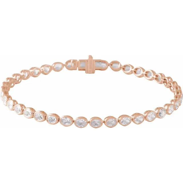 2.6mm - 4.90ct Oval Lab Diamond Tennis Bracelet