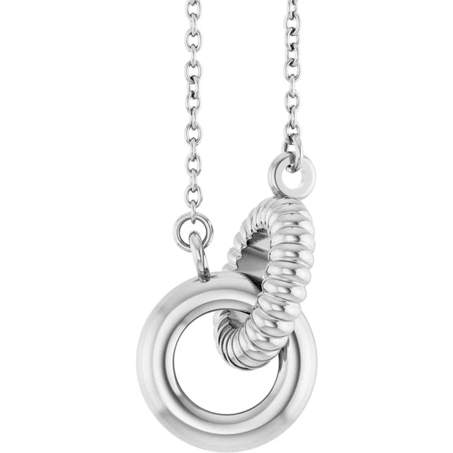 Textured interlocking circle necklace