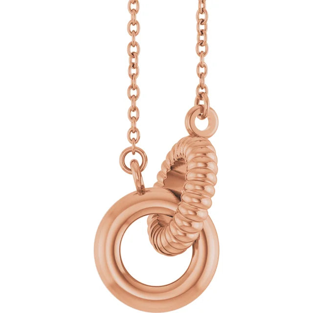 Textured interlocking circle necklace