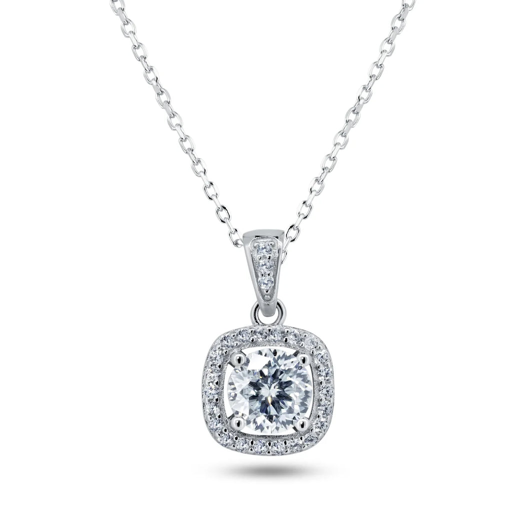 Sterling Silver Moissanite Solitaire Necklace