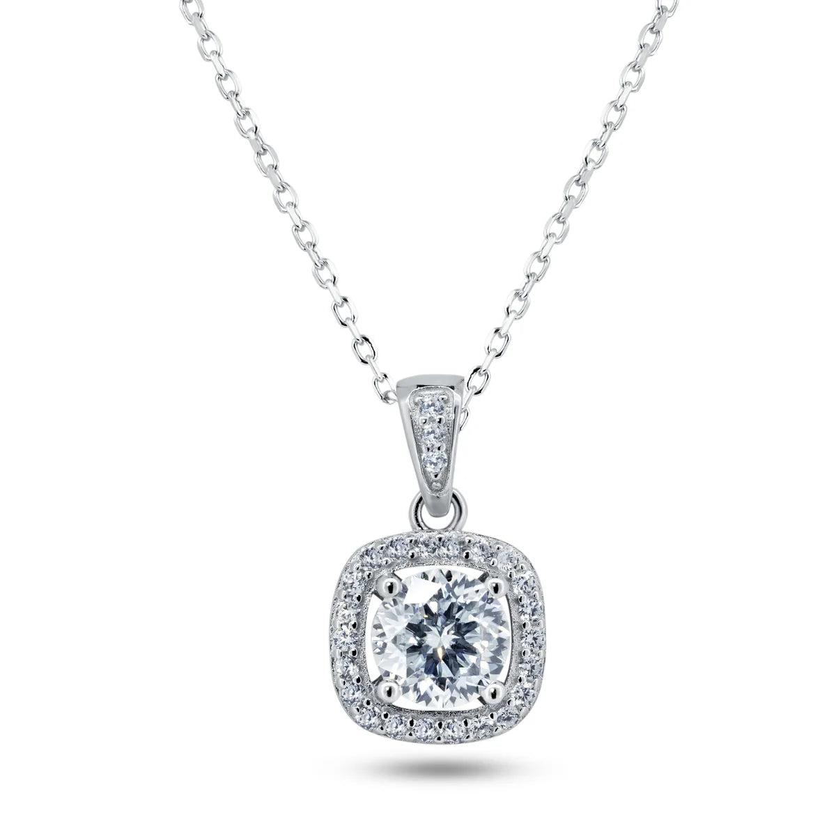 Sterling Silver Moissanite Solitaire Necklace