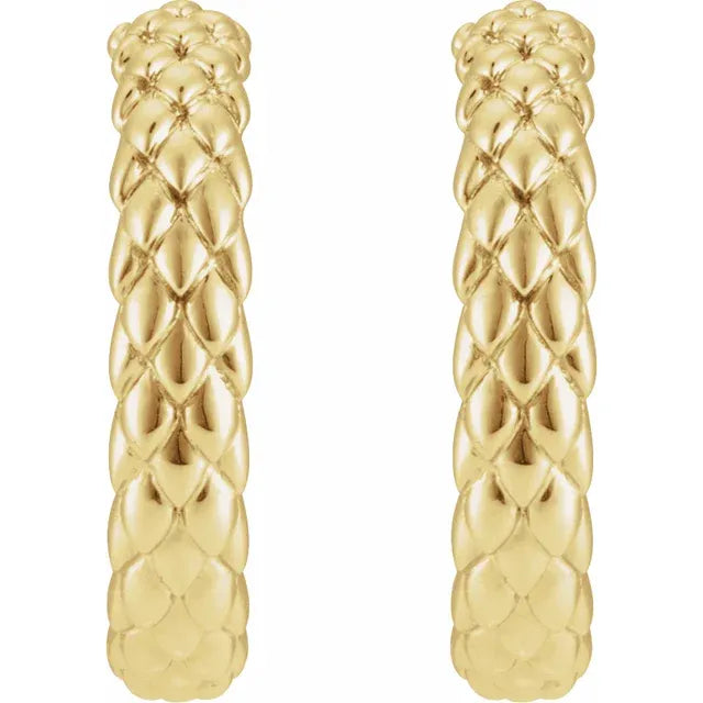 Dragon Scale Texture Hoop Earrings