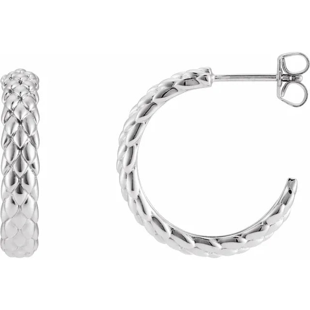 Dragon Scale Texture Hoop Earrings