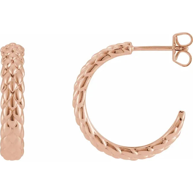 Dragon Scale Texture Hoop Earrings