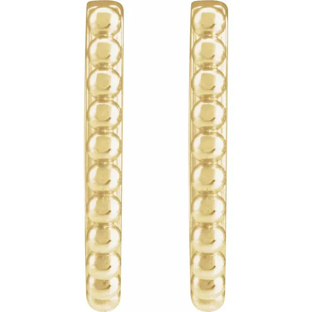 Beaded U-Hoop Huggie Earrings