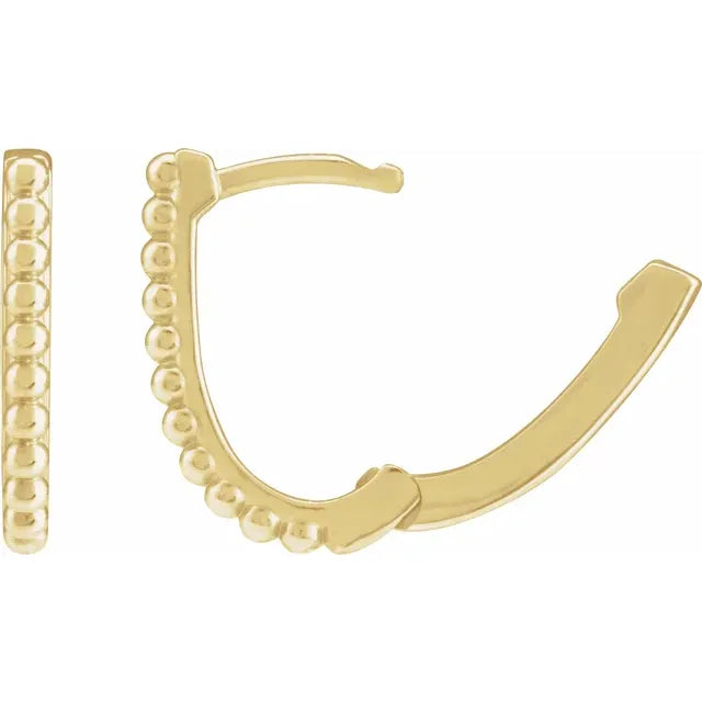Beaded U-Hoop Huggie Earrings