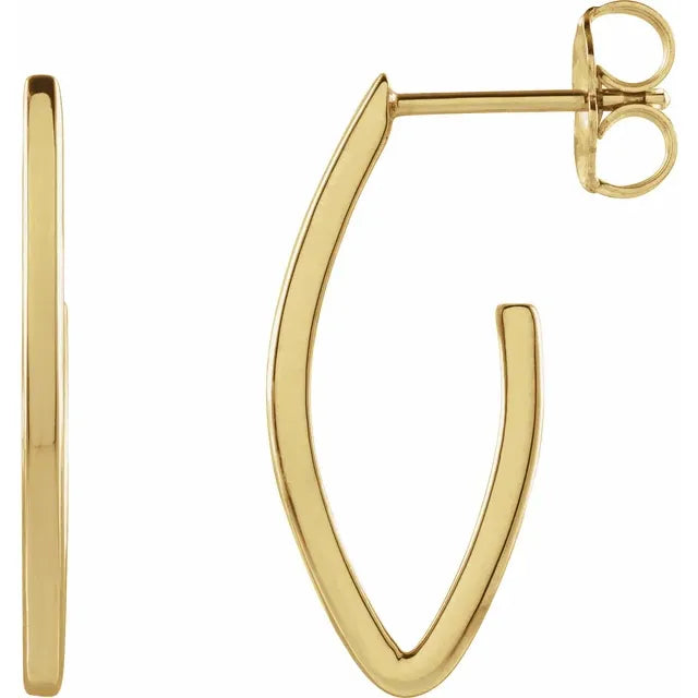 Pointed Oval Hoop Earrings