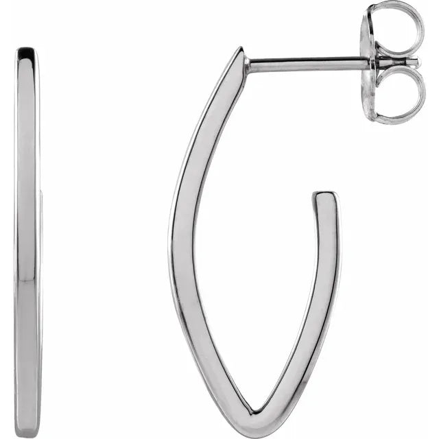 Pointed Oval Hoop Earrings