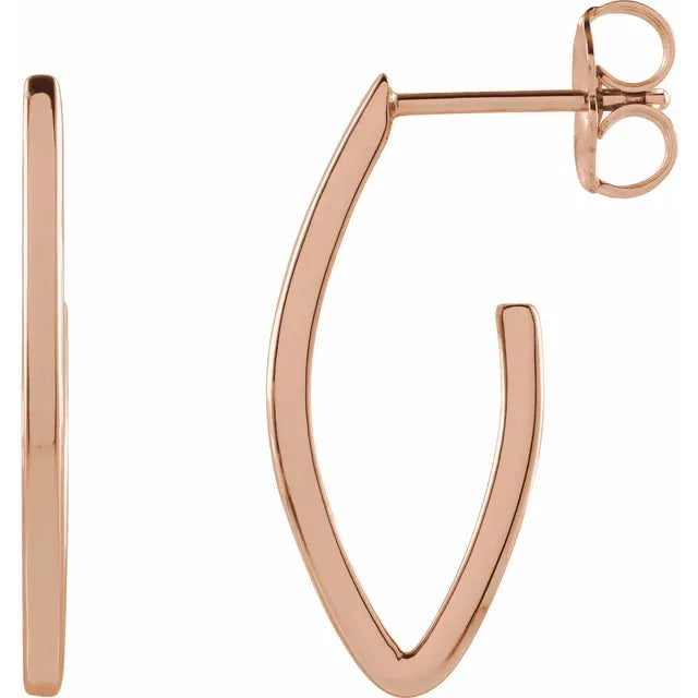 Pointed Oval Hoop Earrings