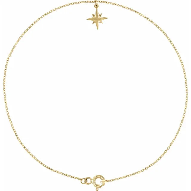 North Star Dangle Gold Anklet